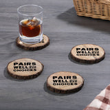 CounterArt/Highland Home/Thirstystone/CoasterStone - "Bad Choices" Single Mango Wood Bark Edged Coasters