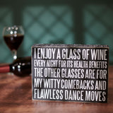 Glass Of Wine Box Sign