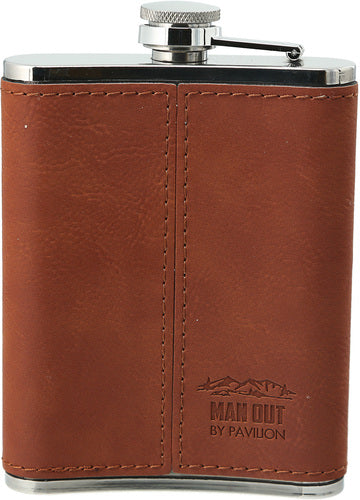 Out at the Lake - PU Leather & Stainless Steel 8 oz Flask