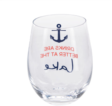 Better at the Lake - 18 oz Stemless Wine Glass