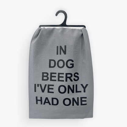 Funny Beer Towel – In Dog Beers | 100% Cotton | Wine Country INC