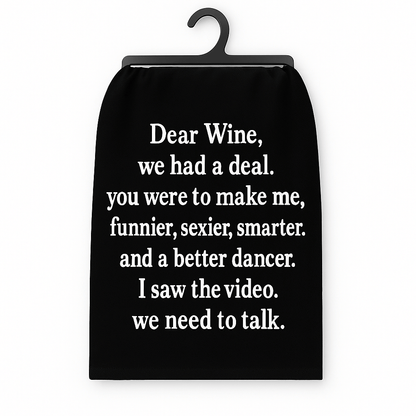 Funny Wine Towel-Dear Wine | 100% Cotton | Wine Country INC