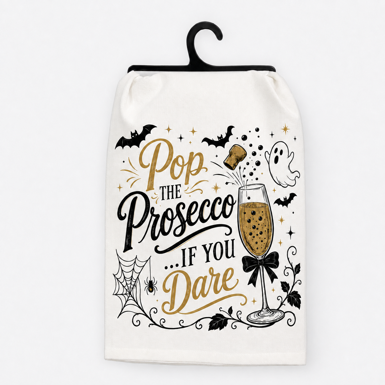 Pop the Prosecco If You Dare Halloween Hand Towel