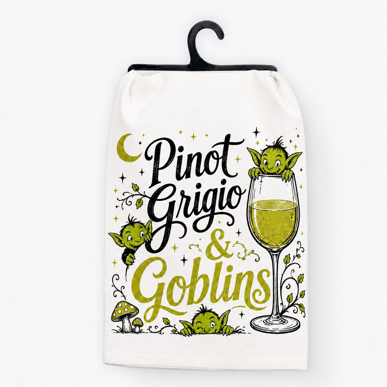 Pinot Grigio & Goblins Halloween Hand Towel