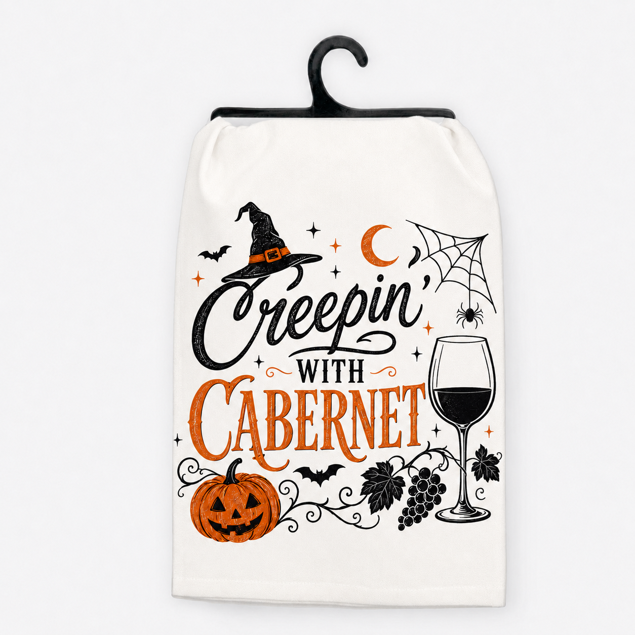 Creepin’ with Cabernet Halloween Hand Towel