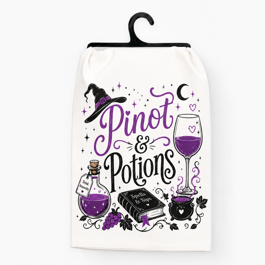 Pinot & Potions Halloween Hand Towel