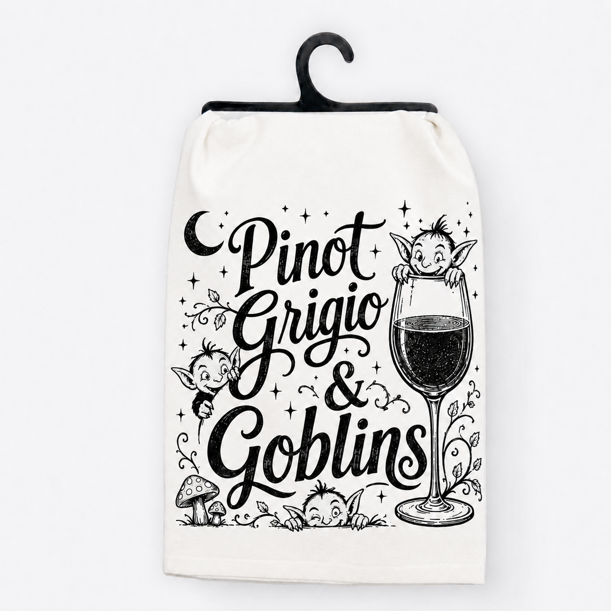 Pinot Grigio & Goblins Halloween Hand Towel