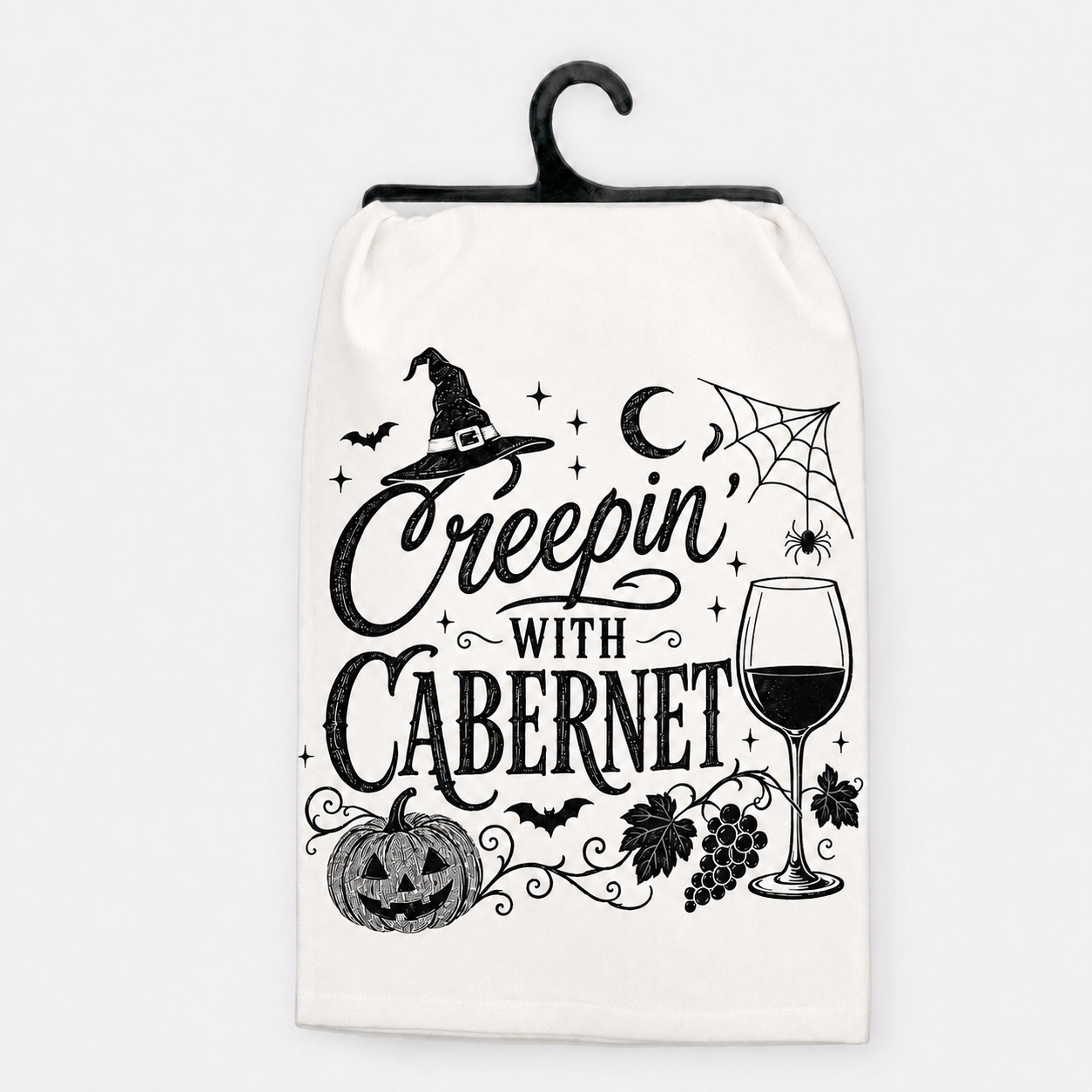 Creepin’ with Cabernet Halloween Hand Towel