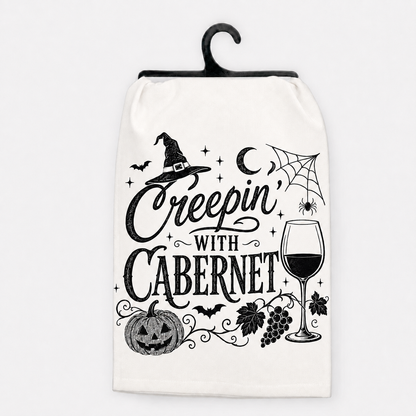Creepin’ with Cabernet Halloween Hand Towel
