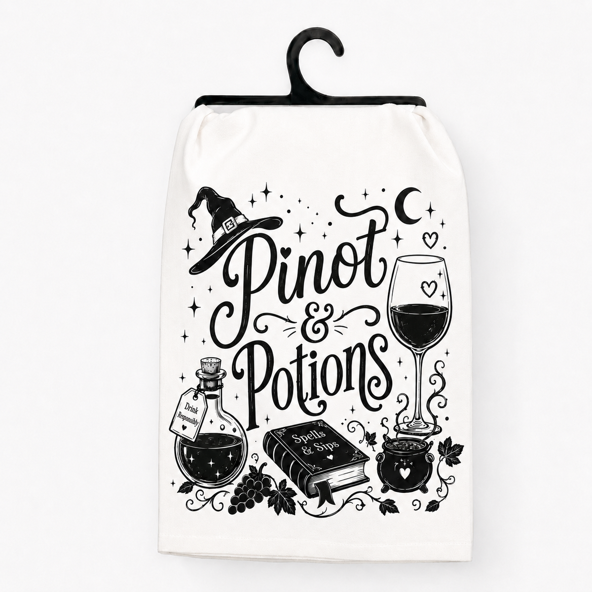 Pinot & Potions Halloween Hand Towel