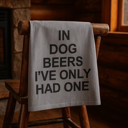 Funny Beer Towel – In Dog Beers | 100% Cotton | Wine Country INC