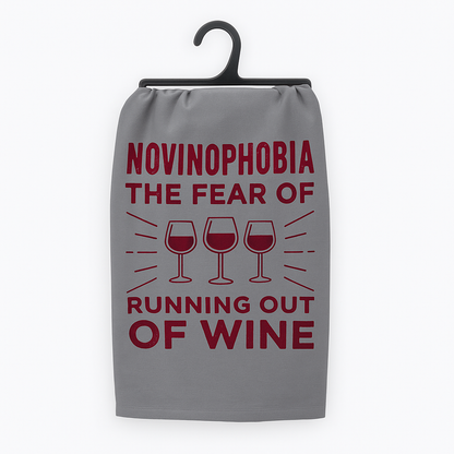 Funny Wine Towel – Novinophobia | 100% Cotton | Wine Country INC