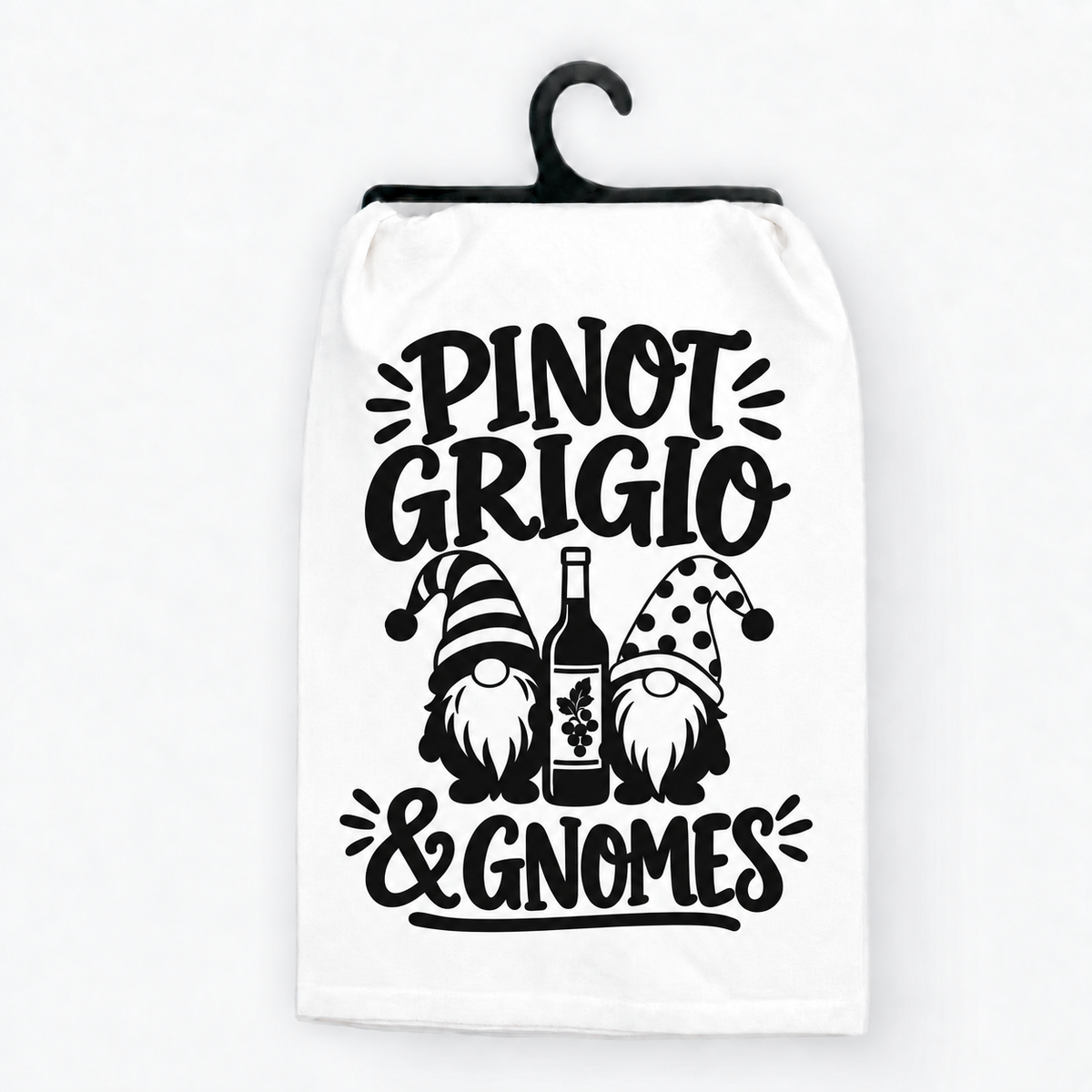 Pinot Grigio & Gnomes Christmas Hand Towe