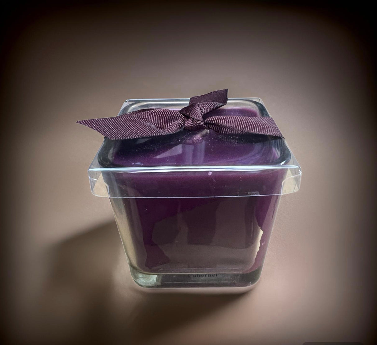 Cabernet Square Glass Candle