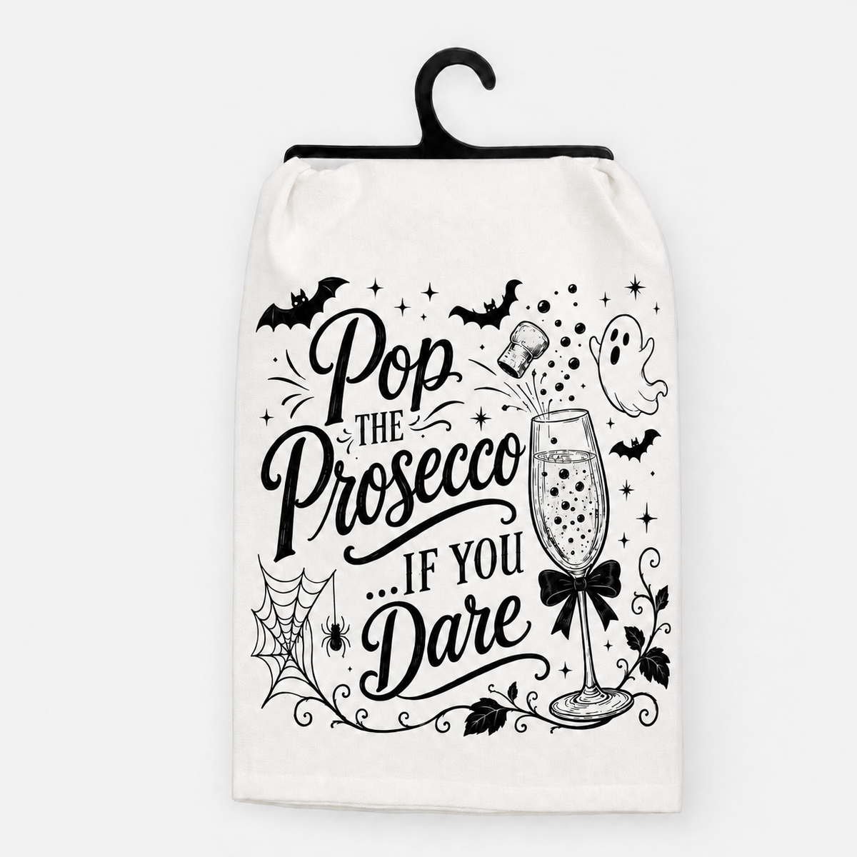 Pop the Prosecco If You Dare Halloween Hand Towel