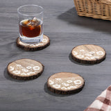 CounterArt/Highland Home/Thirstystone/CoasterStone - "White Flowers" Single Mango Wood Bark Edged Coasters