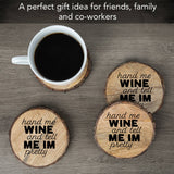 CounterArt/Highland Home/Thirstystone/CoasterStone - "Hand Me Wine" Single Mango Wood Bark Edged Coasters