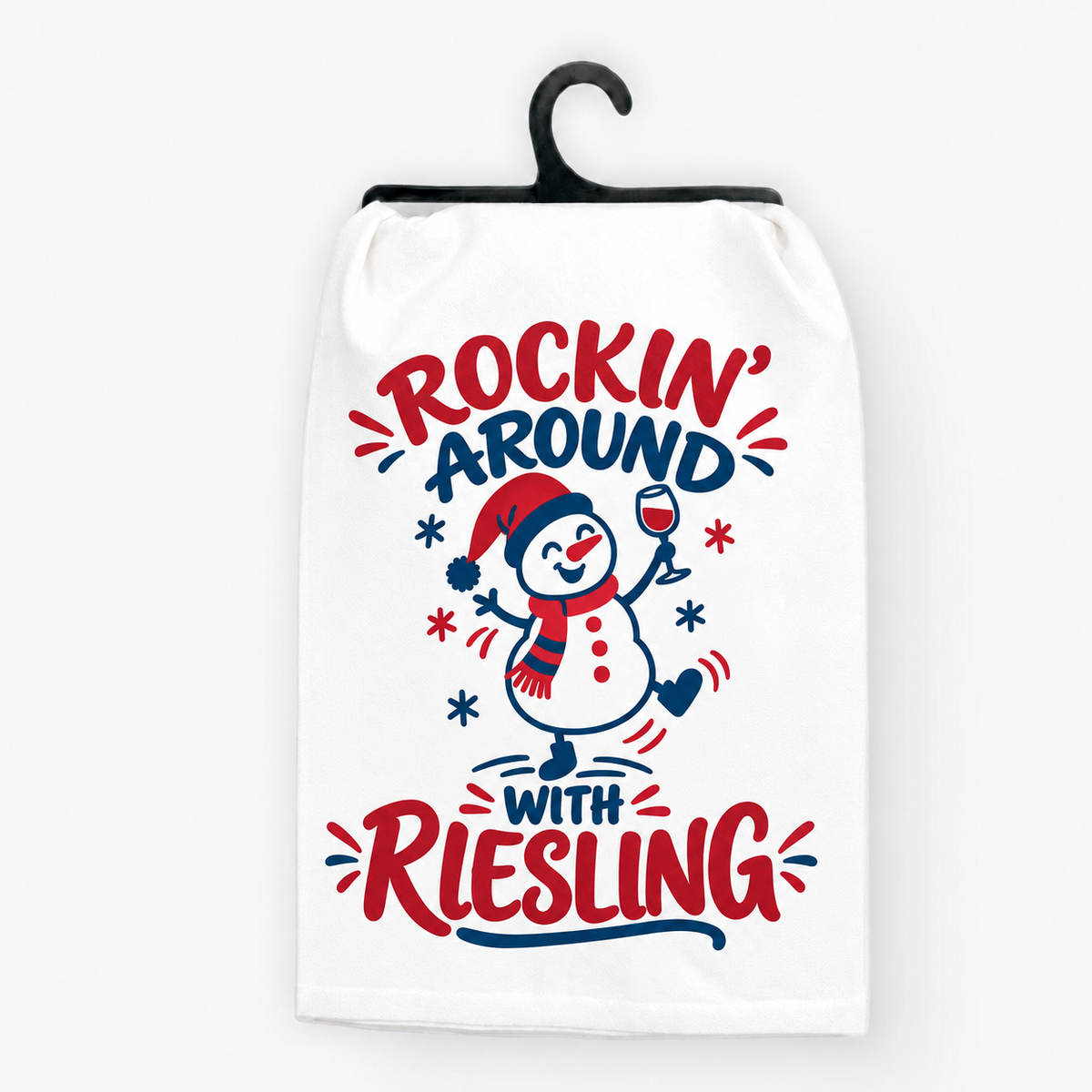 Rockin’ Around the Riesling Christmas Hand Towel